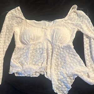 Heart & Hips Cream Lace Blouse